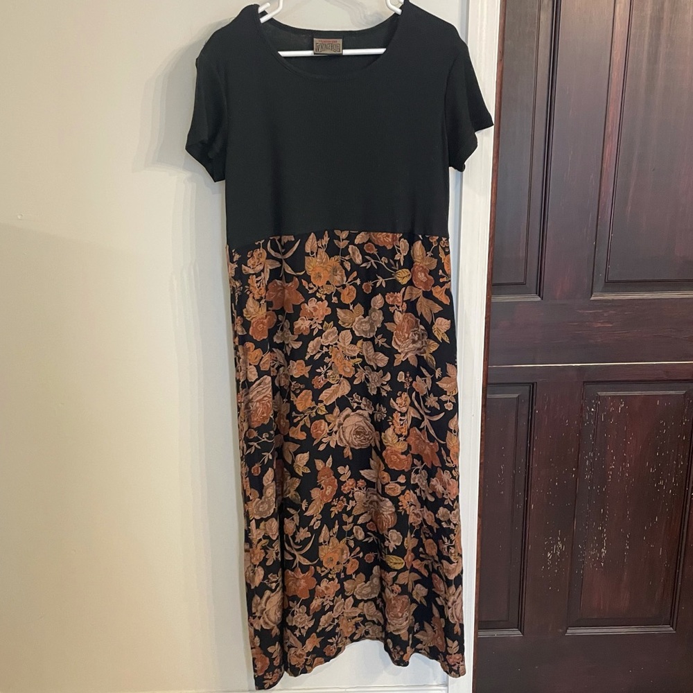 Vintage Floral T-Shirt Maxi Dress 90s/Grunge